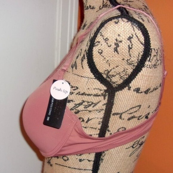 Youmita Cedarwood Plunge Cage Front 34B Push Up Bra NWT - Picture 2 of 7